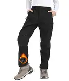 Djtnzdm Skihose Kinder Winter Softshellhose Jungen Winddicht wasserdichte Schneehose Kinder Thermo Regenhose Atmungsaktiv Warm Outdoorhose Fleece Trekkinghose Jungen Warm Hose Kinder Schwarz 164-170