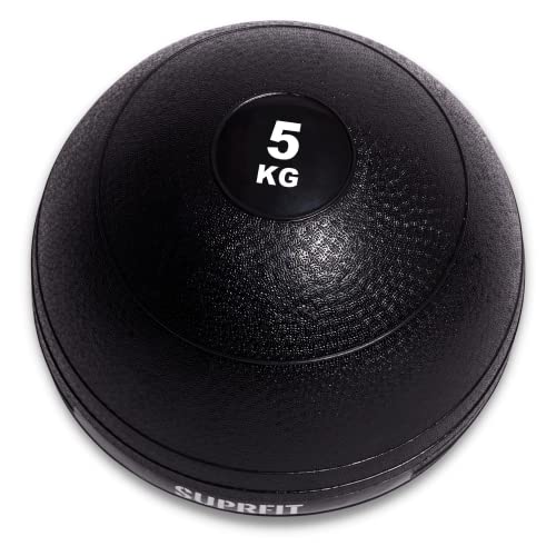 SUPRFIT - Medizinball 5 kg - Speziell gummierter Slamball mit griffiger & Rutschfester PVC Oberfläche - Power Ball für Übungen im Schnellkraft- & Kraftausdauertraining ohne zurückprallen vom Boden