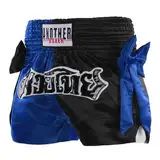 dPois Damen Muay Thai Shorts Kickboxen Shorts Kurz Boxhose Sportshorts mit Gummizug Erwachsene Kampfsport Boxing Thaiboxen Kleidung A Blau&Schwarz XL