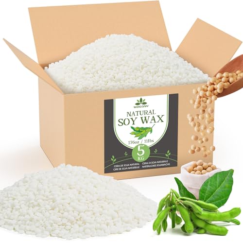 Sojawachs für Kerzen 5KG, Premium Kerzenwachs, Kerzenwachs zum Gießen & Kerzenherstellung, 100% Natürliches Sojawachs für Kerzen