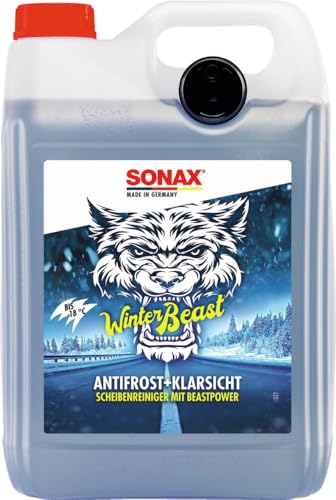 SONAX WinterBeast AntiFrost+KlarSicht -18 °C (5 Liter) schneller, schlierenfreier und effektiver Scheibenreiniger für den Winter | Art-Nr. 01355050