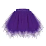 Tüllrock Lila Tütü, Karneval Tüllrock Damen Kurz Tütü Rock Fasching Kostüm - Hohe Taille Tüllrock 50Er Rockabilly Petticoat Tutu Unterrock Minirock Tüll Ballett Tanzkleid Tutu, Rapunzel Kostüm