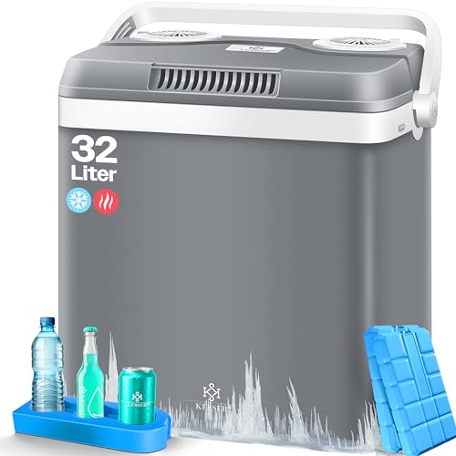 KESSER® Kühlbox Thermobox 32Liter | Thermo-Elektrische Kühlbox | KÜHLT und WÄRMT | 12 & 230V | Thermobox für Auto, Boot & Camping | Mini-Kühlschrank mit ECO & MAX Modus | inkl. Kühlakkus
