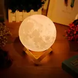 3D Mond 15cm/5.91" Light Moonlamp, Helligkeit Led Nachtlicht Stimmungslicht Dimmbare Touch Lampe für Wohnzimmer, Geschenk am Weihnachten für Liebhaber, Kunststoff, 15 cm