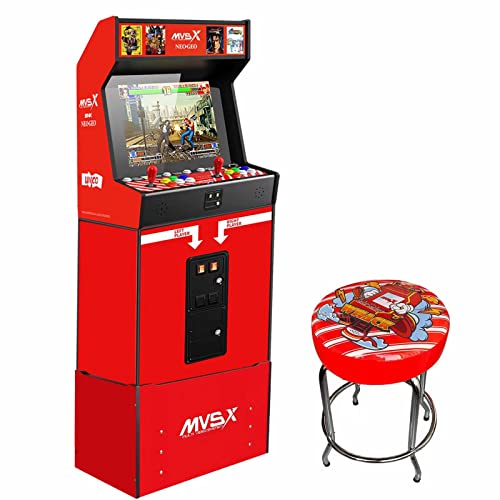 Unico MVSX Arcade mit Basis-, Riser- und Hocker-Kombination, Vorinstalliert 50 Offiziell Lizenzierte Retro-Spiele von SNK, Darunter The King of Fighters/Metal Slug und mehr