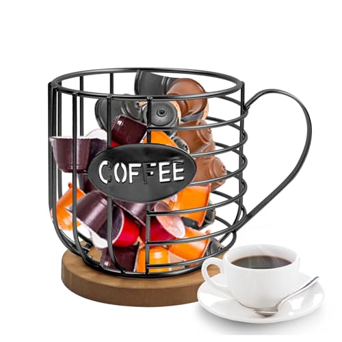 Kweiugfi Kaffeekapselkorb,Kaffeekapseln Kapselhalter,Kaffeekapseln Kapselhalter,Multifunktionale Kaffeekapsel Aufbewahrungskorb,perfektes Kaffeezubehör,Kaffeekorb für die Küche (SchwarzP2061A01)