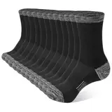 BUDERMMY Socken Damen Baumwolle 35-38 39-42 Sportsocken Wandersocken für Damen Socken Atmungsaktiv Gepolsterte Herren Laufsocken 6 Paar (DE/NL/SE/PL, Numerisch, 39, 42, Regular, Regular, schwarz)
