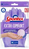 SPONTEX Extra Comfort, Premium-Haushaltshandschuhe mit weichem Textilfutter, ideal für alle Putzarbeiten im Haushalt, 30°C waschbar, Größe M (7-7, 5), 1 Paar, Lila, m (1 pair)