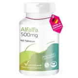 Alfalfa 500mg - 180 Tabletten ! 3-MONATS-VORRAT ! mit 1500mg Alfalfa pro Tagesdosis - hochdosiert - sichere Dosierung - vegan - bioverfügbare Supplements aus Deutschland | Vitamintrend