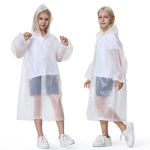 Newbyinn 2 Stück Regenponcho Damen Herren Kinder Wasserdicht, Regencape Regenmantel Regen Poncho Cape Festival Wandern Faltbar