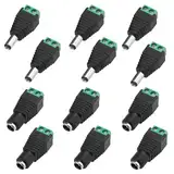 Beiyan 12 Stück DC Stecker 5,5 x 2,1 mm, Männlich und Weiblich DC-Stecker Buchse Netzadapter für CCTV-Kamera, LED Leiste leuchtet, Hohlstecker Buchse, DC Adapter(6 x DC Buchse, 6 x DC Stecker)