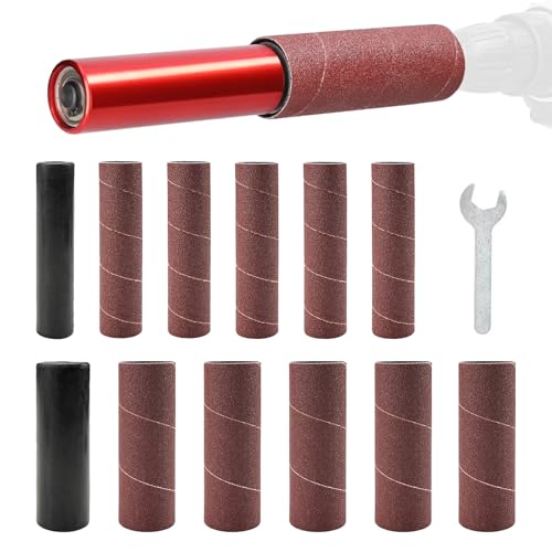 Gummi Schleiftrommel Set, 1,5 Bohrer-Schleifdorn Spindelschleifer-Adapter Schleifhülsen Schleifwalzen Zubehör Handgeführte Schleiftrommel Set Für Bohrmaschinen