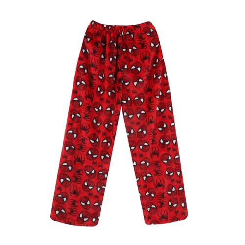 Halloween Damen Hosen Pyjama Herren Schlafhosen Damen Wowmen Hello Blanket Weihnachts Pyjama Hellok Schlafanzug Teenager Mädchen Cute Stuff Schlafhose Hello Soft Hose（2-Red,M）