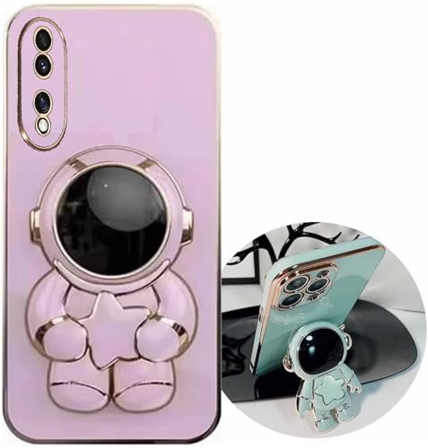 Miagon Süß Stern Astronaut Ständer Hülle für Realme C67,Cute Mädchen Dünn Galvanisierte Schutzhülle Weiches Case Bumper mit Astronaut Halter Kickständer