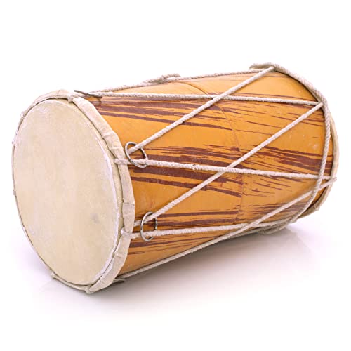 Handgefertigtes Holz & Leder klassische indische Volkstabla-Trommel-Set Hand-Percussion-Trommeln Weltmusikinstrumente Punjabi Dhol Dholak Dholki Spaß für Erwachsene Geburtstag Einweihungsgeschenk