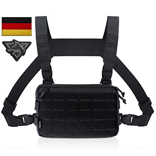 WYNEX Tactical Chest Rig Pack für Männer, Laufende Brusttasche mit Frontschlaufe Airsoft Recon Chest Rigs für Jagd Outdoor EDC Combat