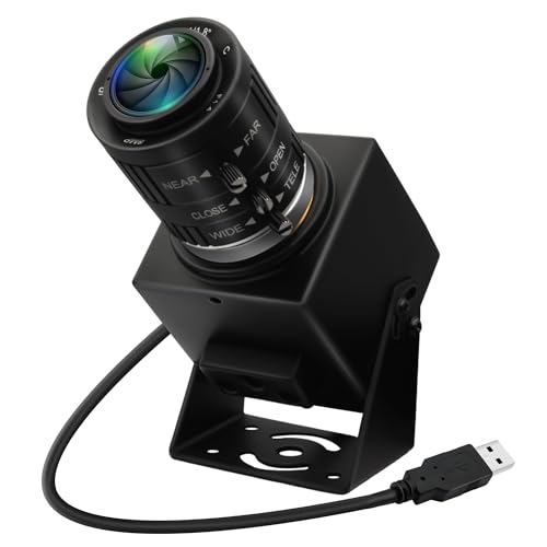 ELP 48MP USB-Kamera 8K Ultra HD USB-Kamera mit 3,6–10 mm 3-fach manuellem Zoomobjektiv Webcam für Computer Lightburn Nahaufnahmekamera für Lasergravierer Plug-and-Play zum Scannen von Dokumenten Gesic