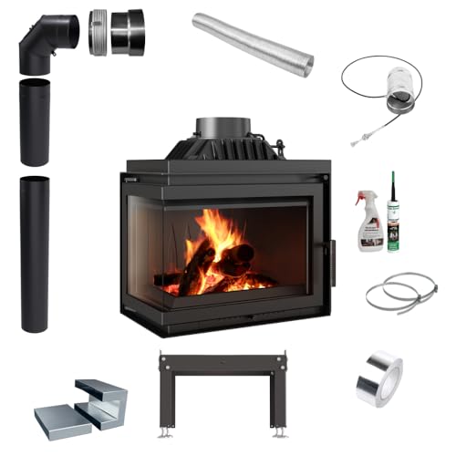 KRATKI Gusseisen Kamin 8kW Simple Kamineinsatz BImSchV Stufe 2, Eco-Design