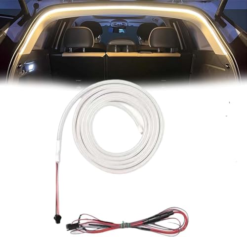 Dynamisch fließender Kofferraum-Lichtstreifen, 4M Dynamic Flowing Car Trunk Light Strip, Automatischer Sensor Rückwand-Kasten-Licht-Streifen, geführte Streifen-Lichter für Auto-Kofferraum (Warm)