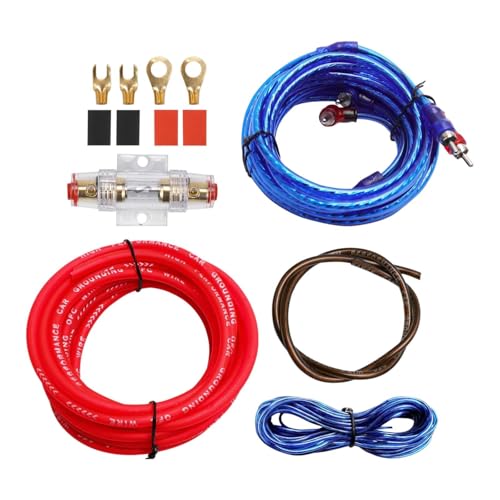 LNGJIN 10GA VerstärkerKabelsatz,KabelCarAudio Wire,KabelSet EndstufeKabel,SubwooferKabelKit Audio,Set Endstufe Kabel,Set Verstärker Endstufe Kabel,Verstärker Kabelsatz,für Audio-Upgrade