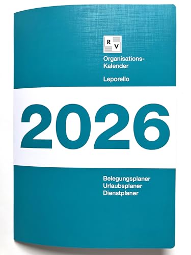 Organisationskalender 2026, Leporellofalzung, Schafberger Verlag, Zimmerbelegungsplan, Belegungsplan, Zimmerbelegungskalender, Urlaubsplan, Dienstplaner