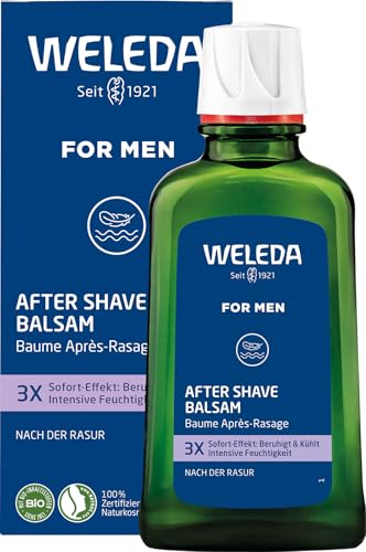 WELEDA Bio FOR MEN After Shave Balsam, erfrischendes Naturkosmetik Balsam zur Pflege und Beruhigung der Haut nach der Rasur, Lotion für reichhaltige Pflege und Schutz vor dem Austrocknen (1 x 100 ml)