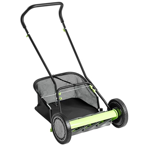 Earthwise Spindelmäher 918-18EWG - 18" mit Fangkorb mit 9 Messern, Schwarz
