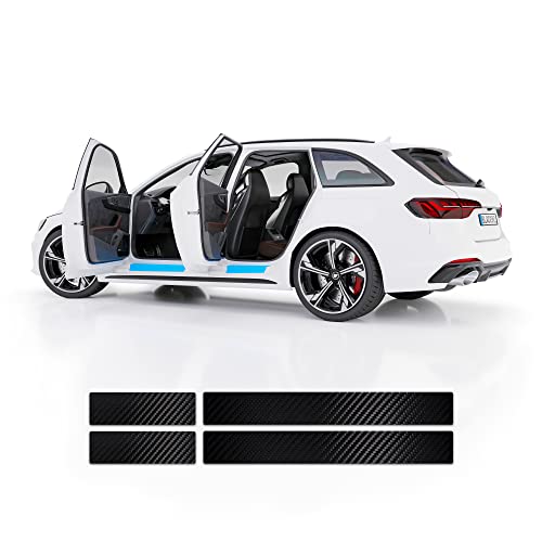 Blackshell® Basic Einstiegsleisten Schutz kompatibel mit Škoda Scala | Bj. ab 2018 Carbon Matt - passgenaue Lackschutzfolie inkl. Profi Rakel