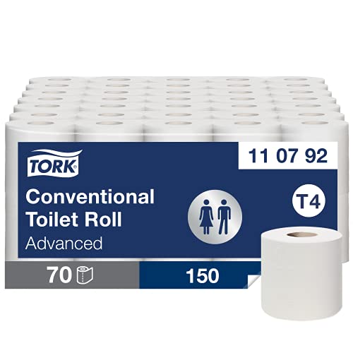 Tork weiches Kleinrollen Toilettenpapier Weiß T4, Advanced, 3-lagig, 70 × 150 Blätter, 110792