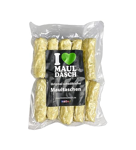 Maultaschen 100% Schwäbisch |10er Pack | Traditionelle Feinkost | Hoher Fleischanteil | Kühlversand | 800g | I Love Mauldasch