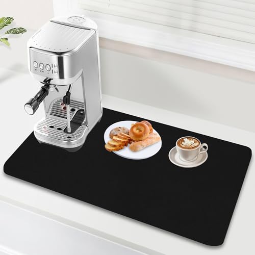 Luziyun Unterlage Kaffeemaschine Kaffeemaschine Abtropfmatte Schwarz Kaffeematte Unterlage Kaffeevollautomat Abtropfmatte Geschirr, Geeignet FüR Kaffeemaschinen Und KüChen (30 * 50cm)