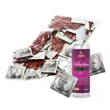 AMOR Premium Kondom und Gleitgel Set - 100 Kondome Thin 0.055 mm, Ø 53 mm + Vibratissimo Play Gel med 250 ml