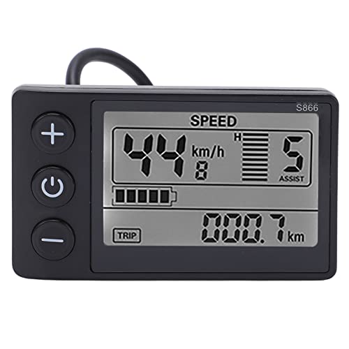 Bnineteenteam S866 LCD-Display, 24 V 36 V 48 V Gro?Bild-LCD-Display mit Wasserdichtem Stecker Electric Bicycle refit Parts f¨¹r 22,2 Mm Lenker Cycling