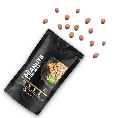 Gesalzene Erdnüsse in Dessertschokolade - Mr Fudgesto Süßigkeiten - Premiumgenuss - Luxuriöse Konfiserie für Gourmetfreuden - Schachtel 100g