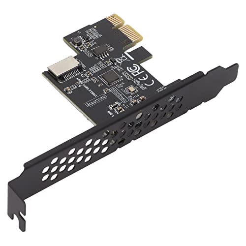 PCI-E zu USB3.2 GEN1 Front USB C Erweiterungskarte, 5 Gbit/s Typ E Riser-Karte mit Internem Frontplattenanschluss, PCI-Express-Adapter für Desktop-PCs Win 7/8/10/11/LINUX(Schwarz)
