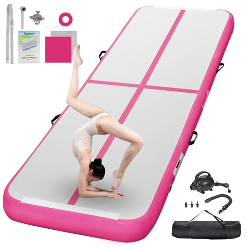 FBSPORT Airtrack Matte, 20cm Hoch Verdicken 3M Tumbling Matte,Gymnastikmatte mit Luftpumpe,Trainingsmatte mit Tragetasche,Turnmatte für Zuhause, Outdoor,Yoga