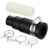 Geschirrspüler-Schlauchverbinder, Geschirrspüler-Ablaufschlauch-Adapter inklusive 1 Schlauchschelle, 1 Einlassanschluss, 3 Federklemmen, kompatibel mit Müllentsorgungszubehör