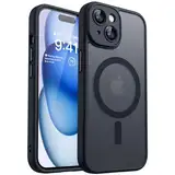 CANSHN 2024 Neu für iPhone 15 Hülle mit Kameraschutz für Magsafe (TOP Militärschutz & Magnetkraft) Extrem Haltbarkeit Hülle iPhone 15 Case Stoßfest, Schwarz