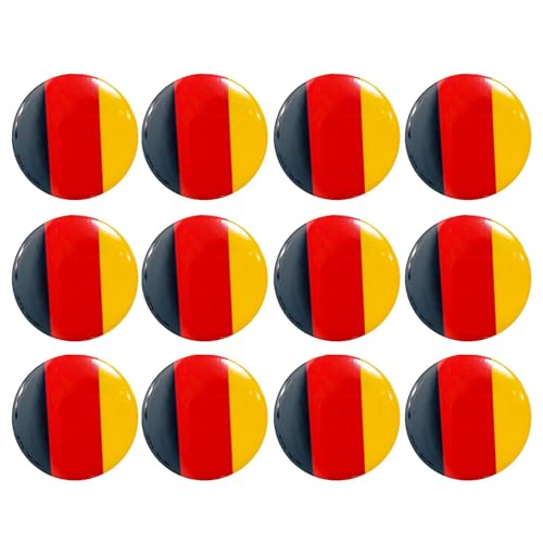 Metall Anstecknadeln Mit Deutscher Flagge, Classic Button Anstecknadel, Set Mit 12 Stück, Leicht Zu Tragen, Für Feiern Sportveranstaltungen Nationalfeiertage