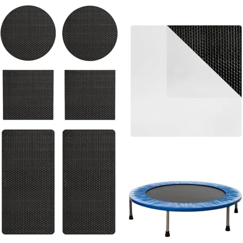 Generisch 6 St Trampolin Reparaturset Sprungtuch, Trampolin Flicken Reparatur Set Nylon Reparatur Patches Selbstklebende Nylon Patches Wasserdichte Reparatur Patches Von Rissen Oder Löchern