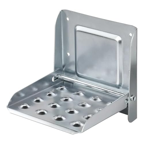 ProPlus Fußrasten Trittbretter für Anhänger und LKW 195 x 170 mm – rutschfeste Türstufe mit integrierter Aufklappsperre aus verzinktem Stahl Befestigung mit M6 Belastbar bis 150kg