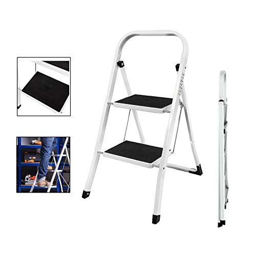 Trittleiter 2 Stufen Leiter Klapptritt Klappleiter Klapptreppe Tritt Haushaltstritt Stehleiter Sprossenleiter klappbar faltbar bis 150 kg