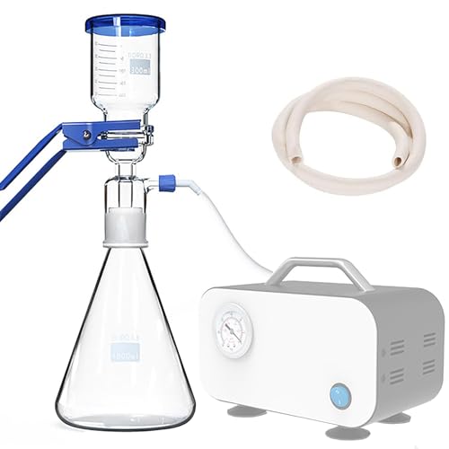 GplHAIN Glas-FiltergeräT (1000/2000/3000ml), Filterflaschen-Set Mit Skala, 40/80mm Sandkerndurchmesser, Labor-Absaugvorrichtung, Hohe TemperaturbestäNdigkeit Bis 200°