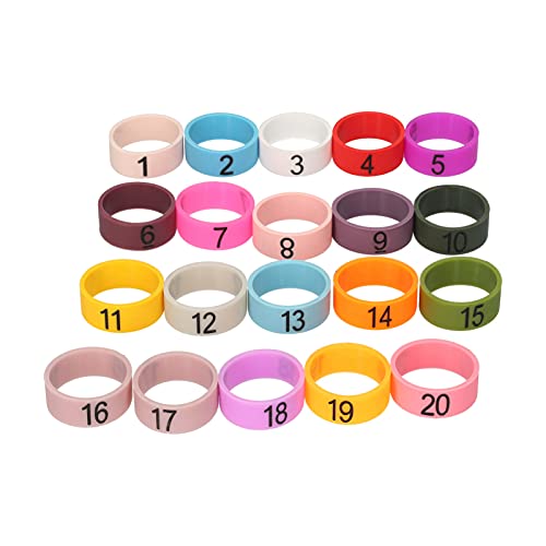 YIWENG 20 PCS Mikrofon Farbige ID-Ringe 20 Mehrfarbiger weicher Silikonring zum Unterscheiden verschiedener Mikrofone (zufällige Farbe),ID-Ring für Mikrofon