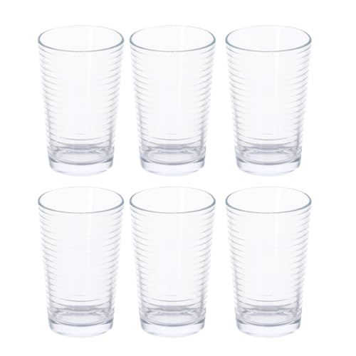 alpina Wassergläser - Trinkgläser Set - Gläser Set 6 Teilig - Spülmaschinenfest - 220 ml, Weiß