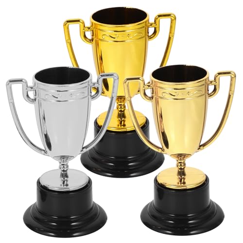 Supvox 3st Spieler Turniertrophäe Goldpreis-trophäenbecher Spielpreis Auszeichnungen Mit Goldtrophäen Goldene Trophäe Pokal Trophäe Pokal Für Den 1. Platz Mini-trophäen Mvp Plastik