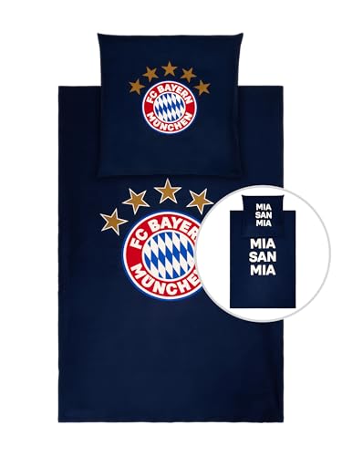 FC Bayern München Bettwäsche Glow in The Dark | 135x200 | Navy