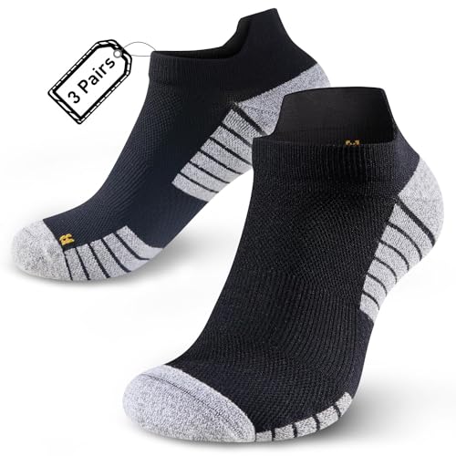 HUEGLO 3Paar Plantarfasziitis Socken Kompressionssocken Damen Herren Sport Unterstützen Wandersocken kompressionssocken Laufsocken Sportsocken Rutschfeste Anti Schweiß Socken