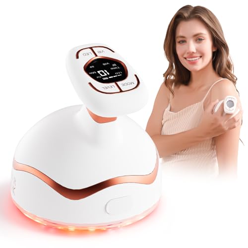CARER BEAUTY 6-in-1 Kavitationsmaschine Cellulite Massagegerät mit Ultraschall RF EMS rotem blauem Licht Vibration für Anti Cellulite und Anti-Aging Hautstraffung für Körper
