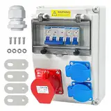 Baustromverteiler 16a verteiler Bausatz,Wandverteiler,Steckdosen, IP54 Wasserdicht Stromverteiler Steckdose, für Indoor/Outdoor-Bereich,Werkstätten und Fabriken